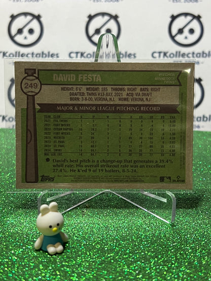 2025 TOPPS HERITAGE DAVID FESTA # 249 ROOKIE MINNESOTA TWINS BASEBALL CARD