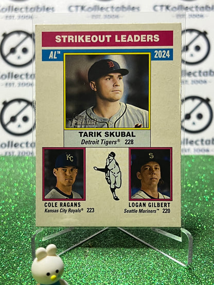 2025 TOPPS HERITAGE SKUBAL RAGANS GILBERT # 204 STRIKEOUT LEADERS BASEBALL CARD