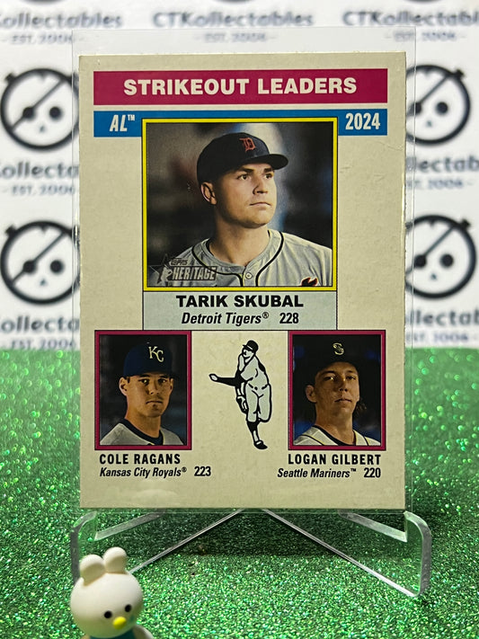 2025 TOPPS HERITAGE SKUBAL RAGANS GILBERT # 204 STRIKEOUT LEADERS BASEBALL CARD