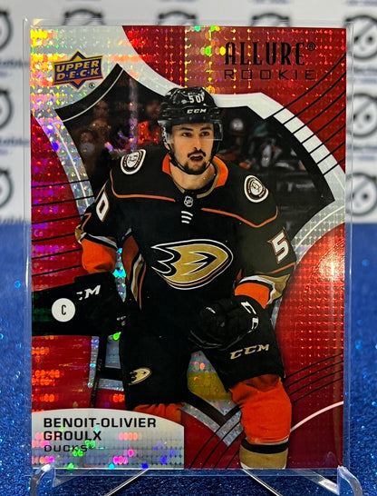 2021-22 UPPER DECK ALLURE BENOIT-OLIVIER GROULX # 104 ROOKIE RED RAINBOW ANAHEIM DUCKS NHL HOCKEY CARD