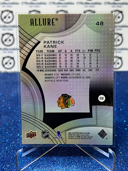 2021-22 UPPER DECK ALLURE PATRICK KANE # 48 CHICAGO BLACKHAWKS NHL HOCKEY CARD