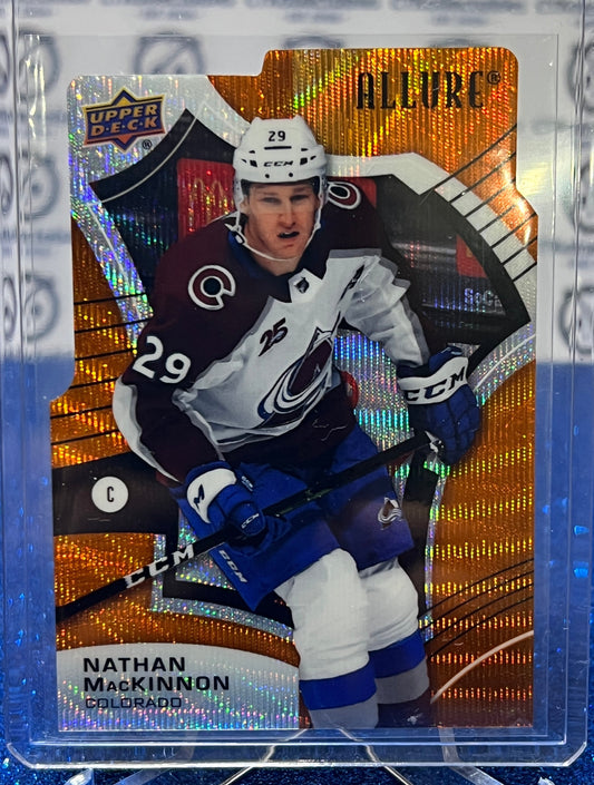 2021-22 UPPER DECK ALLURE NATHAN MACKINNON  # 24 DIE CUT ORANGE SLICE COLORADO AVALANCHE  NHL HOCKEY TRADING CARD