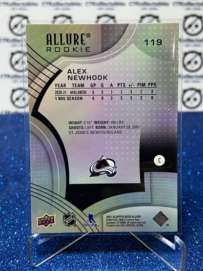 2021-22 UPPER DECK ALLURE ALEX NEWHOOK  # 119 ROOKIE COLORADO AVALANCHE  NHL HOCKEY TRADING CARD