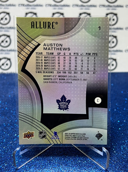 2021-22 UPPER DECK ALLURE AUSTON MATTHEWS # 1 TORONTO MAPLE LEAFS NHL HOCKEY CARD