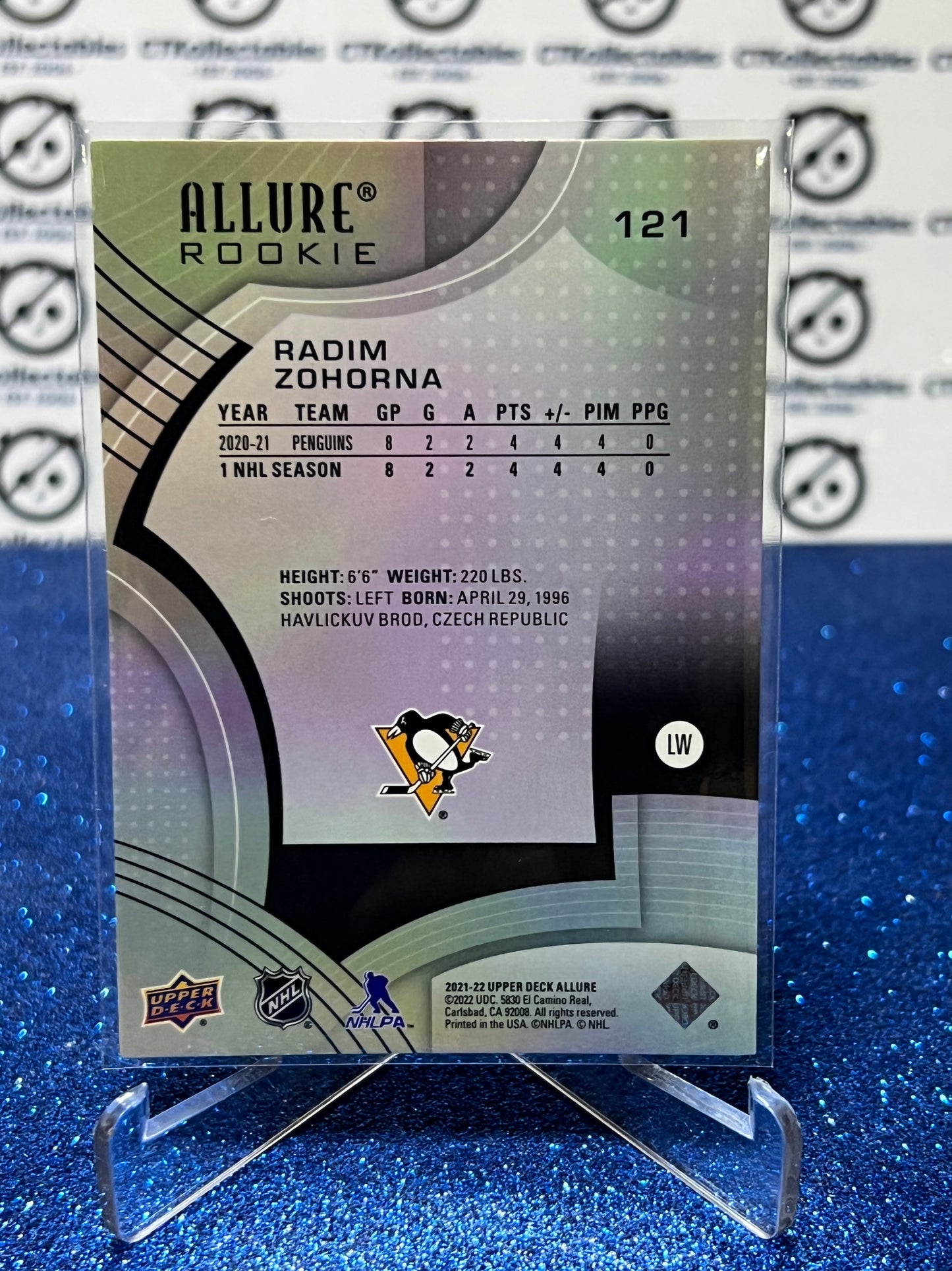 2021-22 UPPER DECK ALLURE RADIM ZOHORNA # 121 ROOKIE PITTSBURGH PENGUINS NHL HOCKEY TRADING CARD