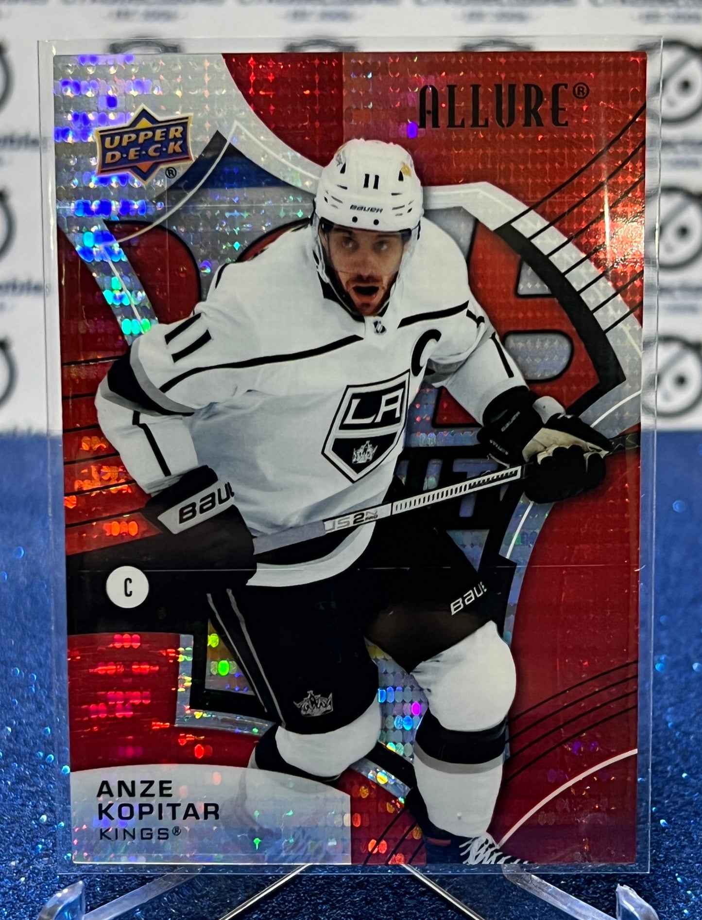 2021-22 UPPER DECK ALLURE ANZE KOPITAR # 85 RED RAINBOW  L A KINGS NHL HOCKEY CARD