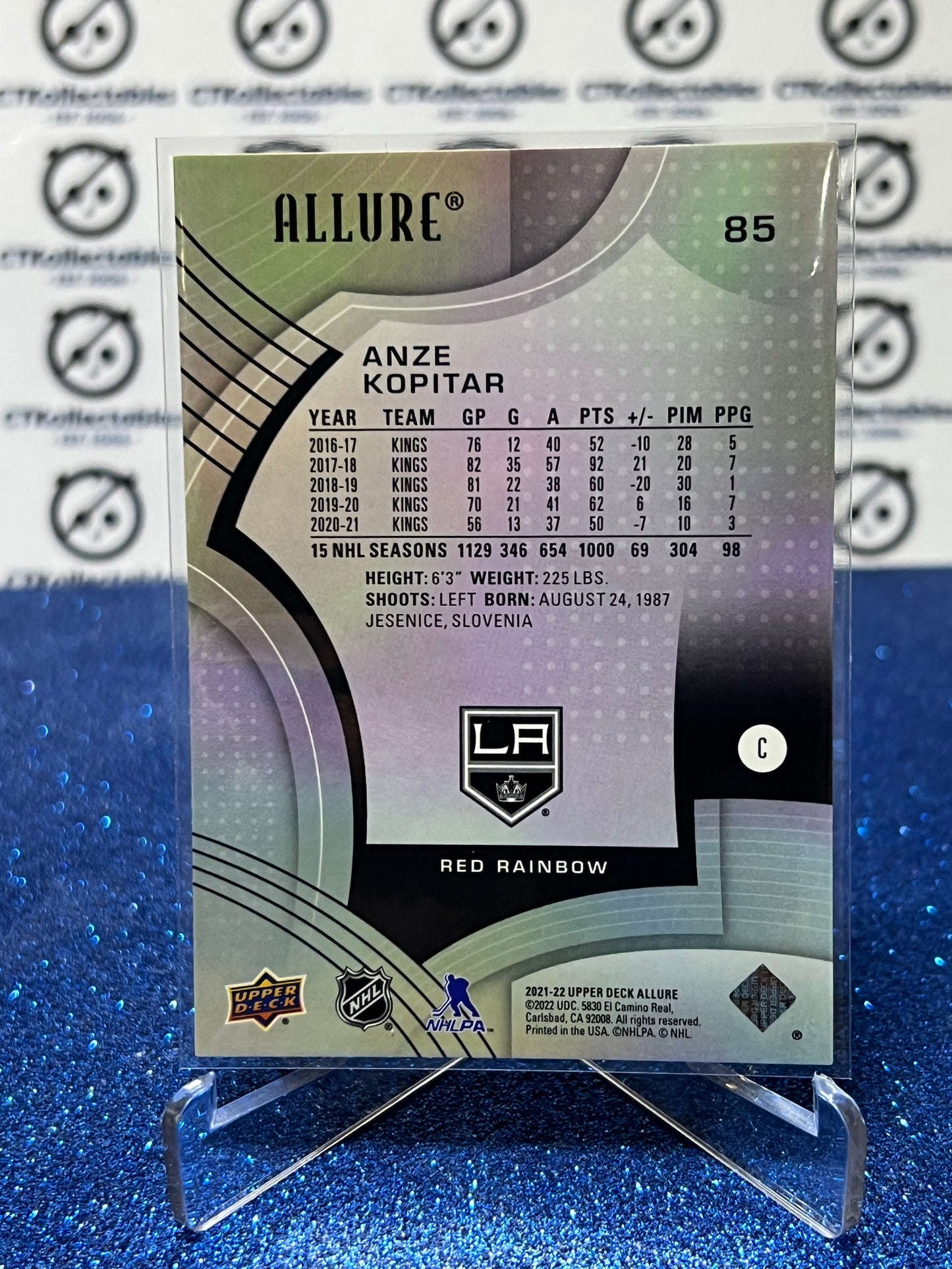 2021-22 UPPER DECK ALLURE ANZE KOPITAR # 85 RED RAINBOW  L A KINGS NHL HOCKEY CARD