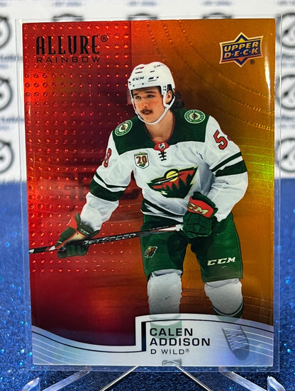2021-22 UPPER DECK ALLURE CALEN ADDISON # R-49 ROOKIE RED/ORANGE MINNESOTA WILD  NHL HOCKEY CARD