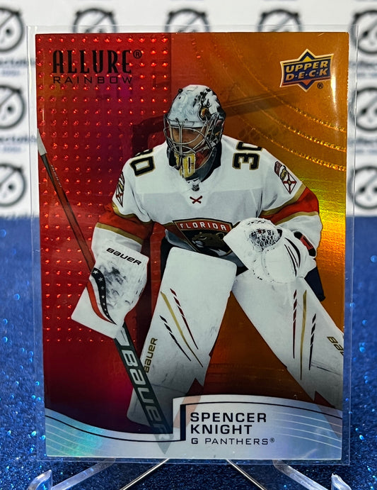 2021-22 UPPER DECK ALLURE  SPENCER KNIGHT # R-17 RED/ORANGE ROOKIE FLORIDA PANTHERS HOCKEY CARD