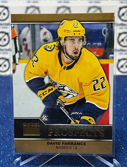 2021-22 SKYBOX METAL DAVID FARRANCE # PP-22 ROOKIE PROSPECTS NASHVILLE PREDATORS NHL HOCKEY TRADING CARD
