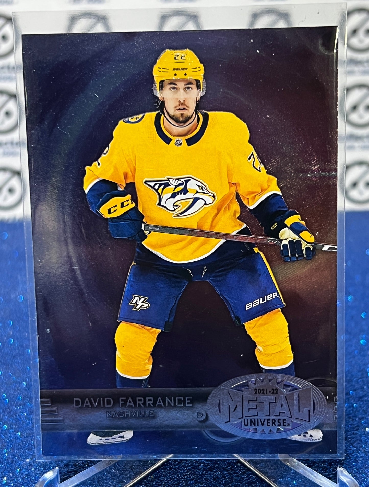 2021-22 SKYBOX METAL DAVID FARRANCE # R-12 ROOKIE NASHVILLE PREDATORS NHL HOCKEY TRADING CARD