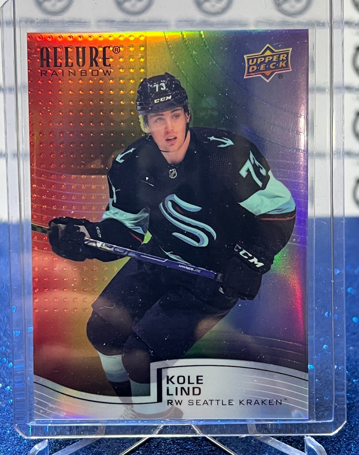 2021-22 UPPER DECK ALLURE KOLE LIND # R-32 ROOKIE DOUBLE RAINBOW CANUCKS / KRAKEN NHL HOCKEY TRADING CARD