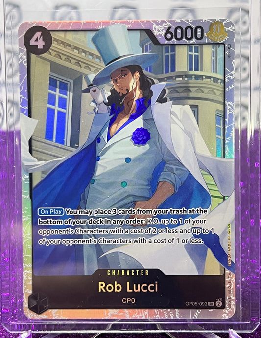 ONE PIECE ROB LUCCI #  OP05-093 SR  AWAKENING OF THE NEW ERA SUPER RARE FOIL CARD 2023