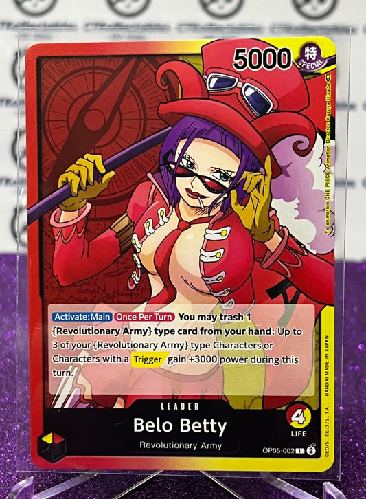 ONE PIECE BELO BETTY # OP05-002 AWAKENING OF THE NEW ERA LEADER CARD 2023