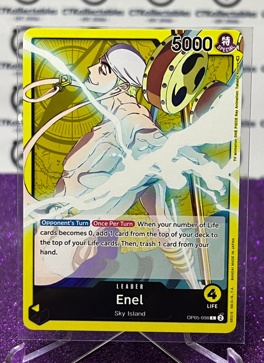 ONE PIECE ENEL # OP05-098 AWAKENING OF THE NEW ERA LEADER CARD 2023