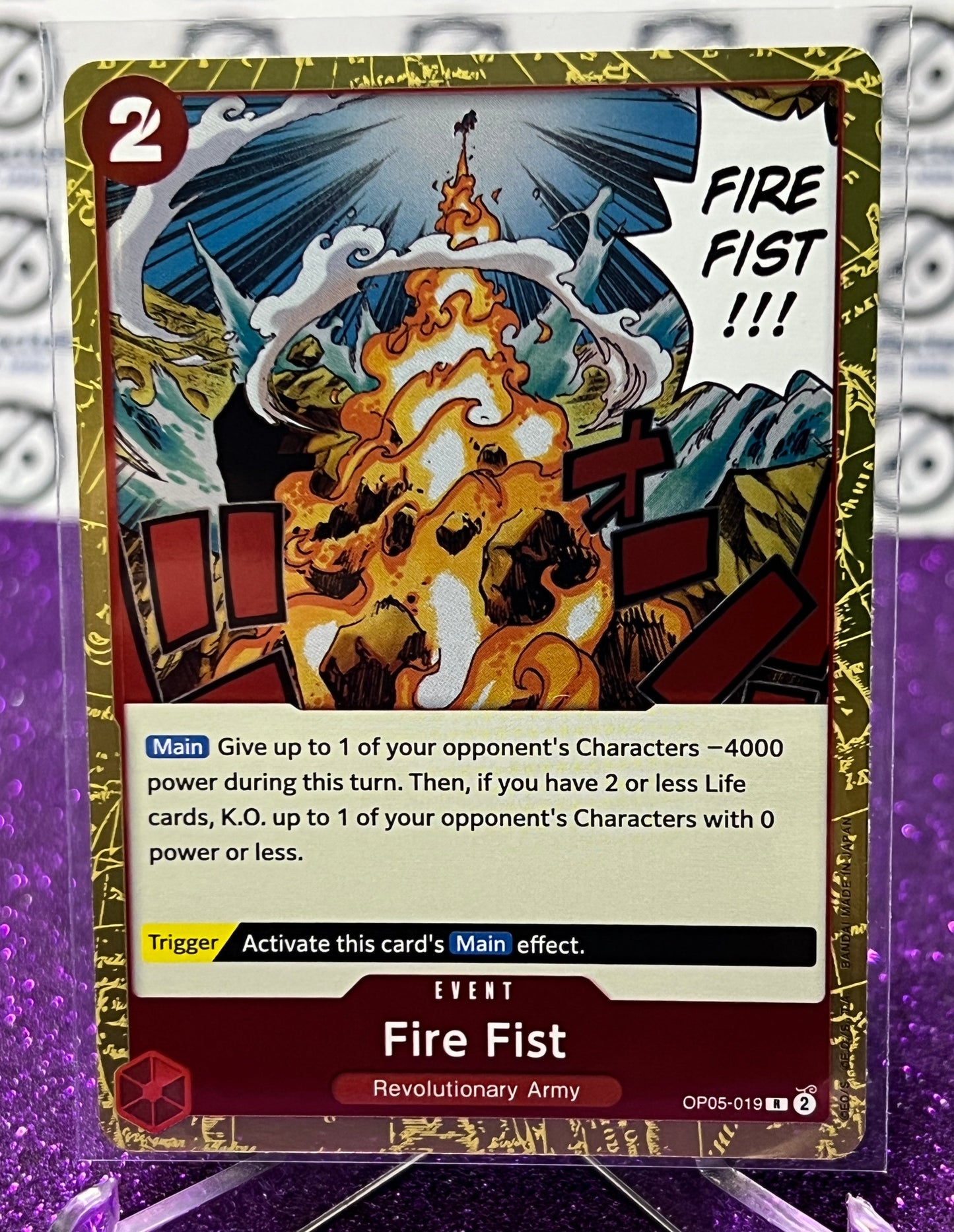 ONE PIECE FIRE FIST # OP05-019 AWAKENING OF THE NEW ERA RARE FOIL CARD 2023