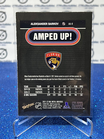 2021-22 SKYBOX METAL ALEKSANDER BARKOV # AU-9 AMPED UP FLORIDA PANTHERS HOCKEY CARD