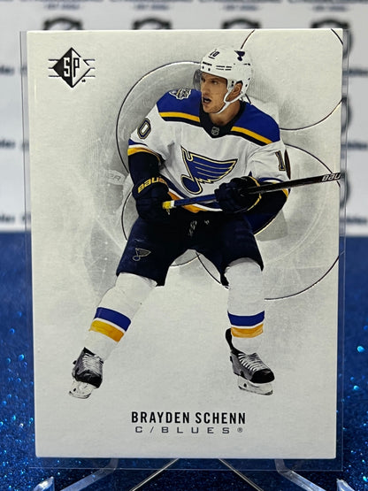 2020-21 UPPER DECK SP BRAYDEN SCHENN # 99 ST. LOUIS BLUES HOCKEY CARD