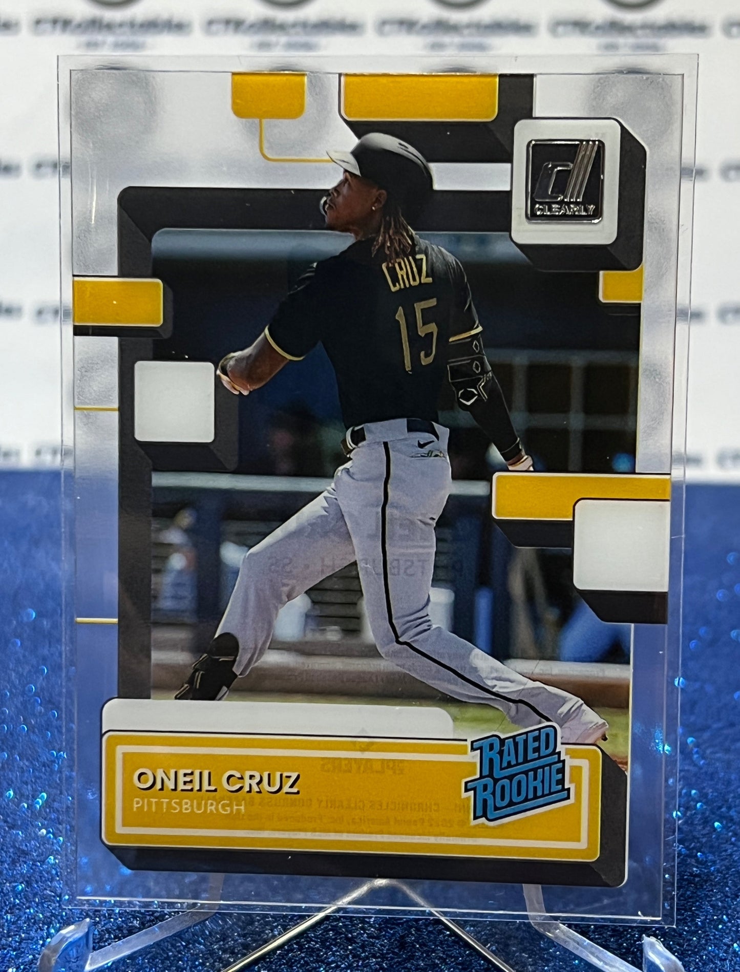 2022 PANINI CHRONICLES CLEARLY DONRUSS ONEIL CRUZ # 52 RATED ROOKIE PITTSBURGH PIRATES  BASEBALL CARD