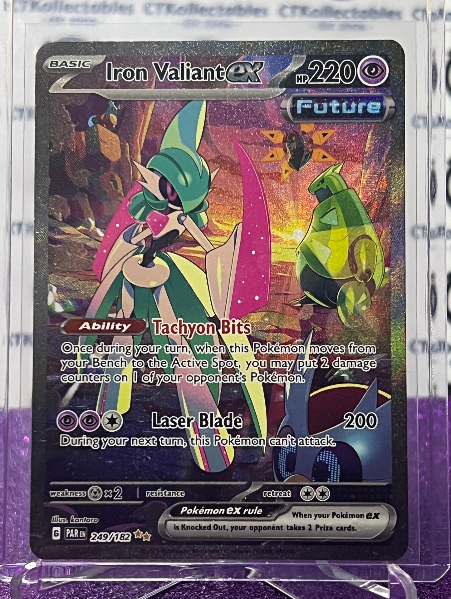 2023 SCARLET & VIOLET PARADOX RIFT POKEMON CARD IRON VALIANT EX SPECIAL ILLUSTRATION RARE #249/182