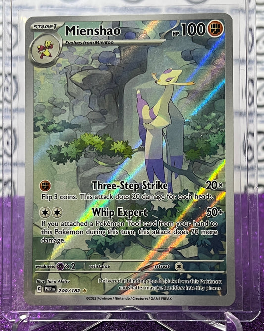 2023 SCARLET & VIOLET PARADOX RIFT POKEMON CARD MIENSHAO # 200/182 FULL ART