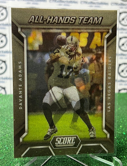 2023 PANINI SCORE DAVANTE ADAMS # AHT-5 ALL-HANDS ON 3D  NFL LAS VEGAS RAIDERS GRIDIRON  CARD