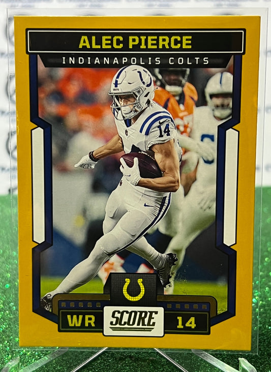 2023 PANINI SCORE ALEC PIERCE # 11 GOLD NFL INDIANAPOLIS COLTS GRIDIRON  CARD