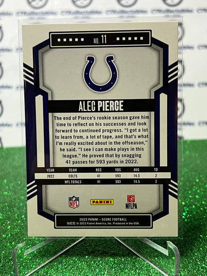 2023 PANINI SCORE ALEC PIERCE # 11 GOLD NFL INDIANAPOLIS COLTS GRIDIRON  CARD