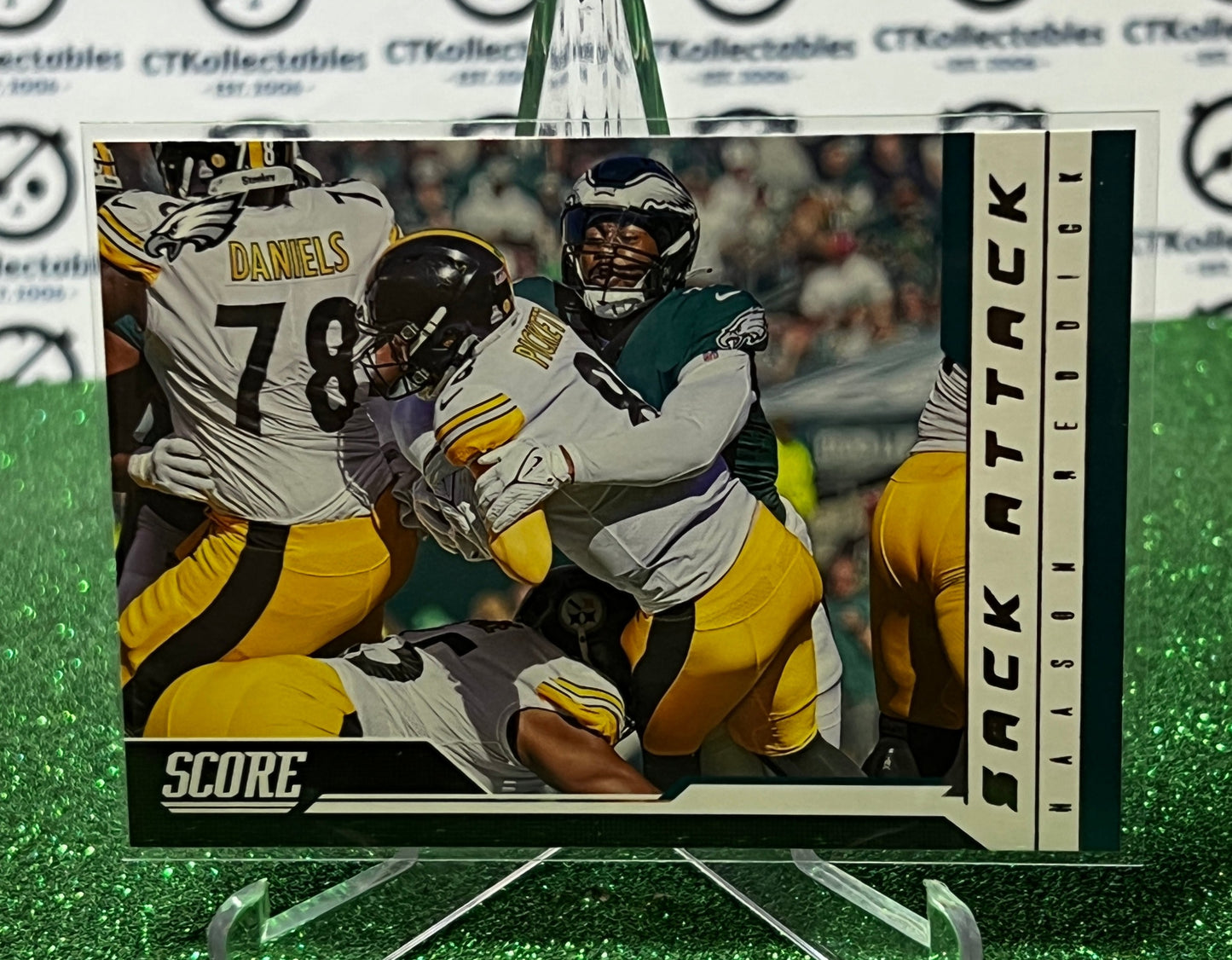 2023 PANINI SCORE HAASON REDDICK # 3 SACK ATTACK NFL PHILADELPHIA EAGLES GRIDIRON  CARD