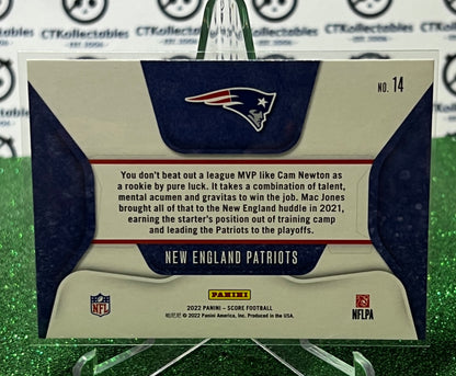 2023 PANINI SCORE NEW ENGLAND PATRIOTS  # 14 HUDDLE UP NFL  GRIDIRON  CARD