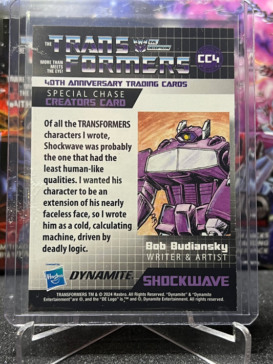 2024 TRANSFORMERS 40th ANNIVERSARY SHOCKWAVE # CC4  SKETCH TRADING CARD