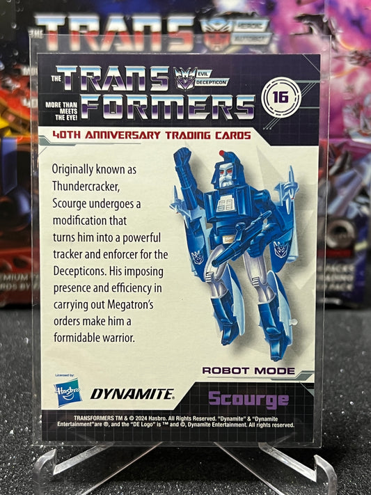 2024 TRANSFORMERS 40th ANNIVERSARY SCOURGE # 16  FOIL TRADING CARD