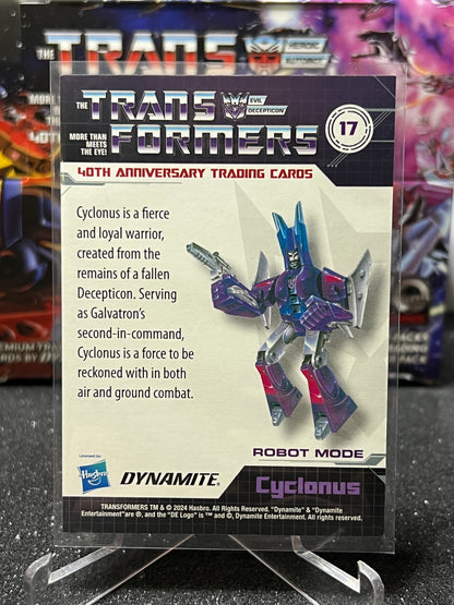 2024 TRANSFORMERS 40th ANNIVERSARY CYCLONUS # 17  FOIL TRADING CARD