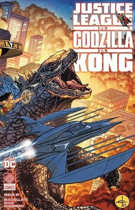 JUSTICE LEAGUE VS GODZILLA VS KONG #1  DREW JOHNSON WRAPAROUND VARAIANT DC COMIC BOOK 2023