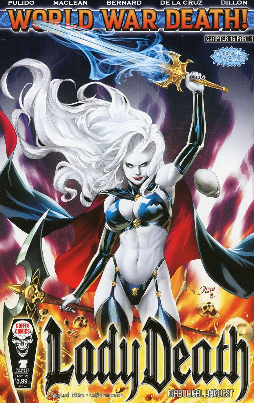 LADY DEATH # 1 WORLD WAR DEATH VARIANT COVER COFFIN COMICS 2023