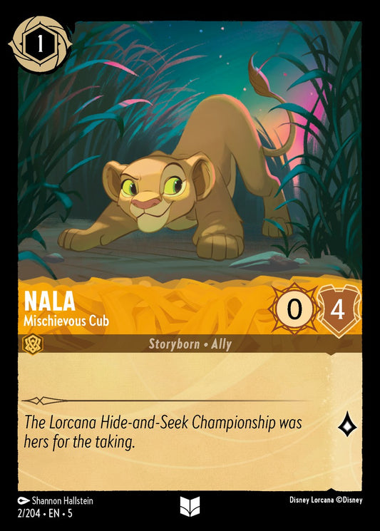 2024 Disney Lorcana Shimmering Skies Non-Foil 2/204 Nala - Mischievous Cub