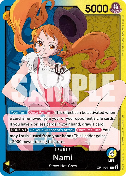 One Piece TCG Nami Leader Card OP11-041 R A Fist of divine speed NM/M