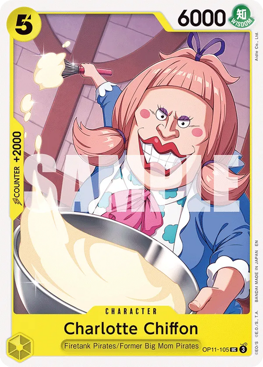 One Piece TCG Charlotte Chiffon Base Card OP11-105  UC A Fist of divine speed NM/M