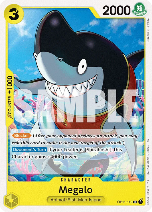 One Piece TCG Megalo Base Card OP11-112 UC A Fist of divine speed NM/M