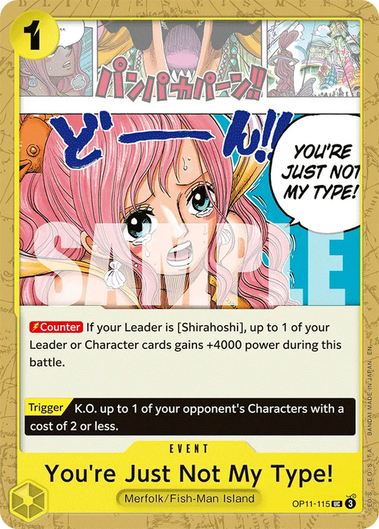 One Piece TCG You’re Just Not My Type! Base Card OP11-115 UC A Fist of divine speed NM/M