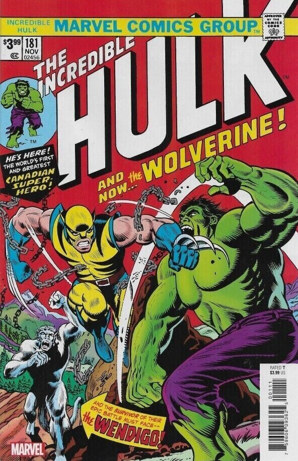 THE INCREDIBLE HULK # 181 FACSIMILE REPRINT EDITION 1ST WOLVERINE MARVEL COMIC BOOK 2023