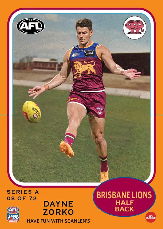2026 Teamcoach AFL Scanlens Die-Cut Dayne Zorko 08 of 72 Lions