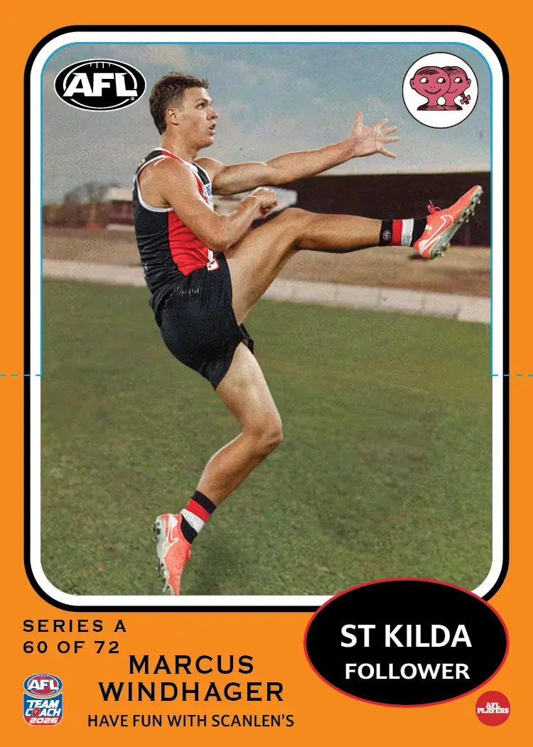 2026 Teamcoach AFL Scanlens Die-Cut Marcus Windhager 60 of 72 Saints