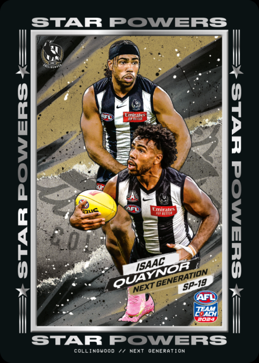 2024 AFL Teamcoach Isaac Quaynor Team Star Powers  SP-19 Magpies