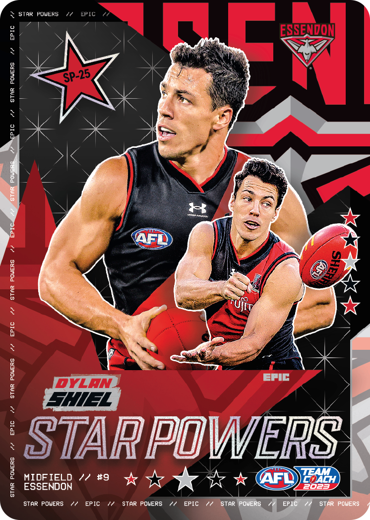 2023 AFL Teamcoach Dylan Shiel Starpowers SP-25 Bombers