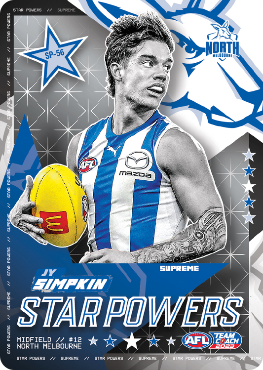 2023 AFL Teamcoach Jy Simpkin Starpowers SP-56 Kangaroos