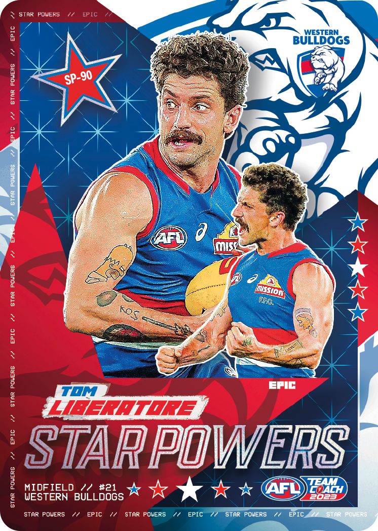 2023 AFL Teamcoach Tom Liberatore Team Starpowers SP-90 Bulldogs