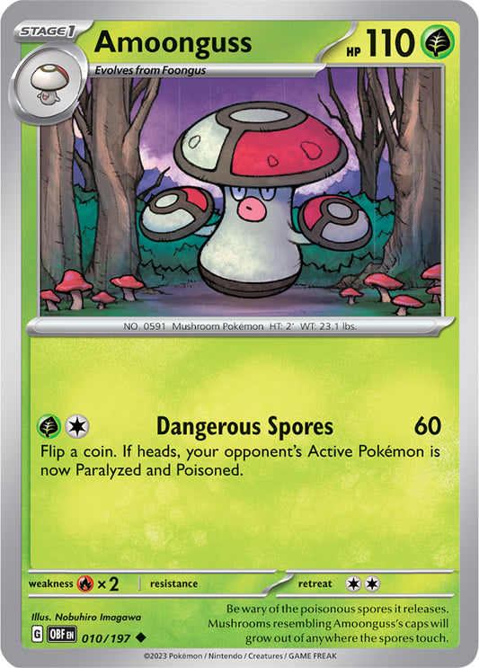 Amoonguss Base Card #010/197 2023 Obsidian Flames Pokemon Card