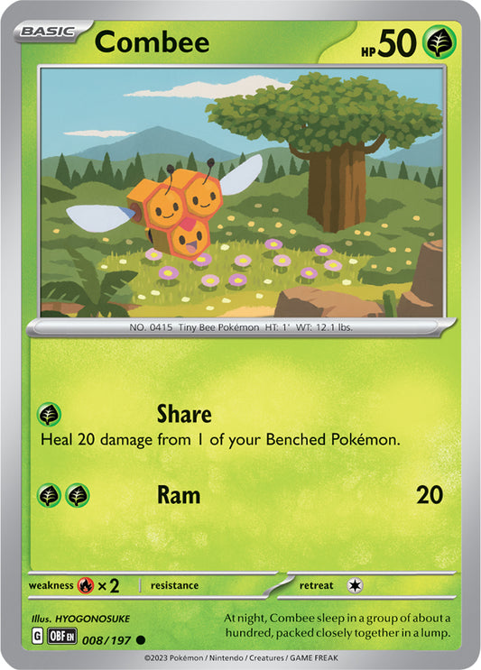 Combee Base Card #008/197 2023 Obsidian Flames Pokemon Card