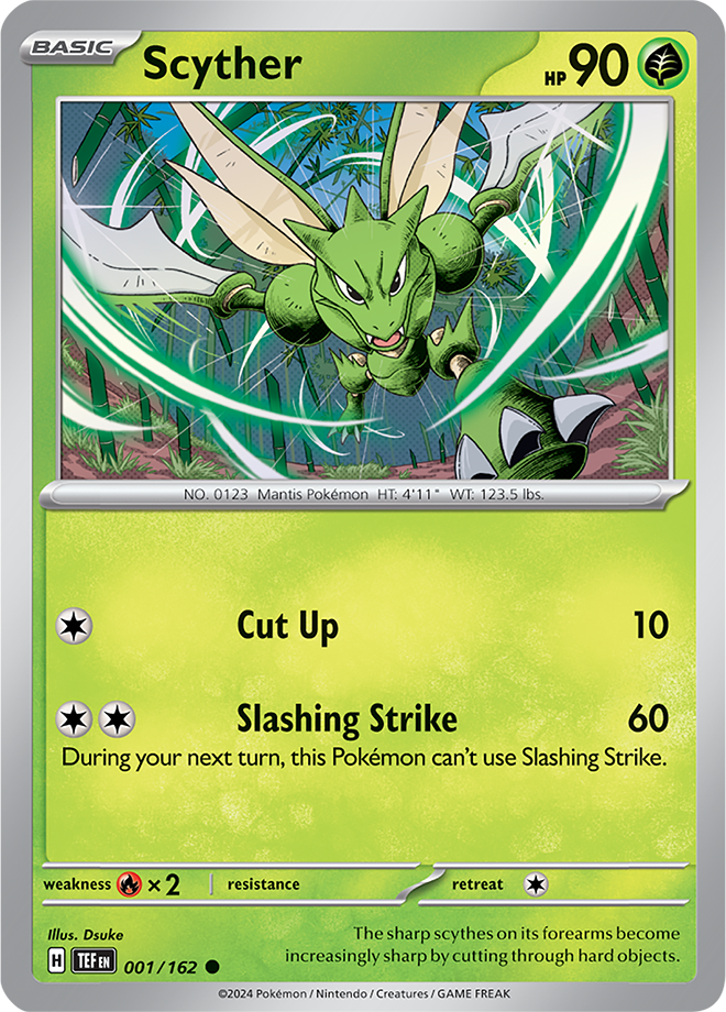 Scyther #001/162 Base Card Pokémon Card Scarlet & Violet Temporal Forces